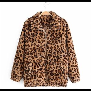Leopard Teddy Faux jacket